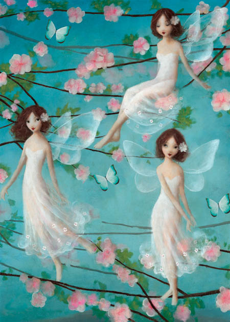 PO67 - Fairy Trio Greeting Card by Stephen Mackey PO67 - Fairy Trio Greeting Card by Stephen Mackey